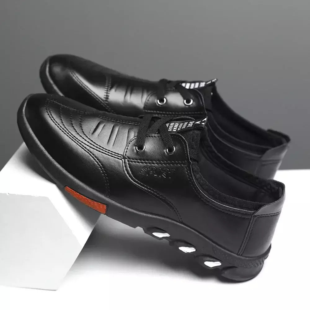 Sapato de couro macio masculino, sapatilha antiderrapante, mocassins formais, tênis casual confortável, vestido primavera, masculino, 2022