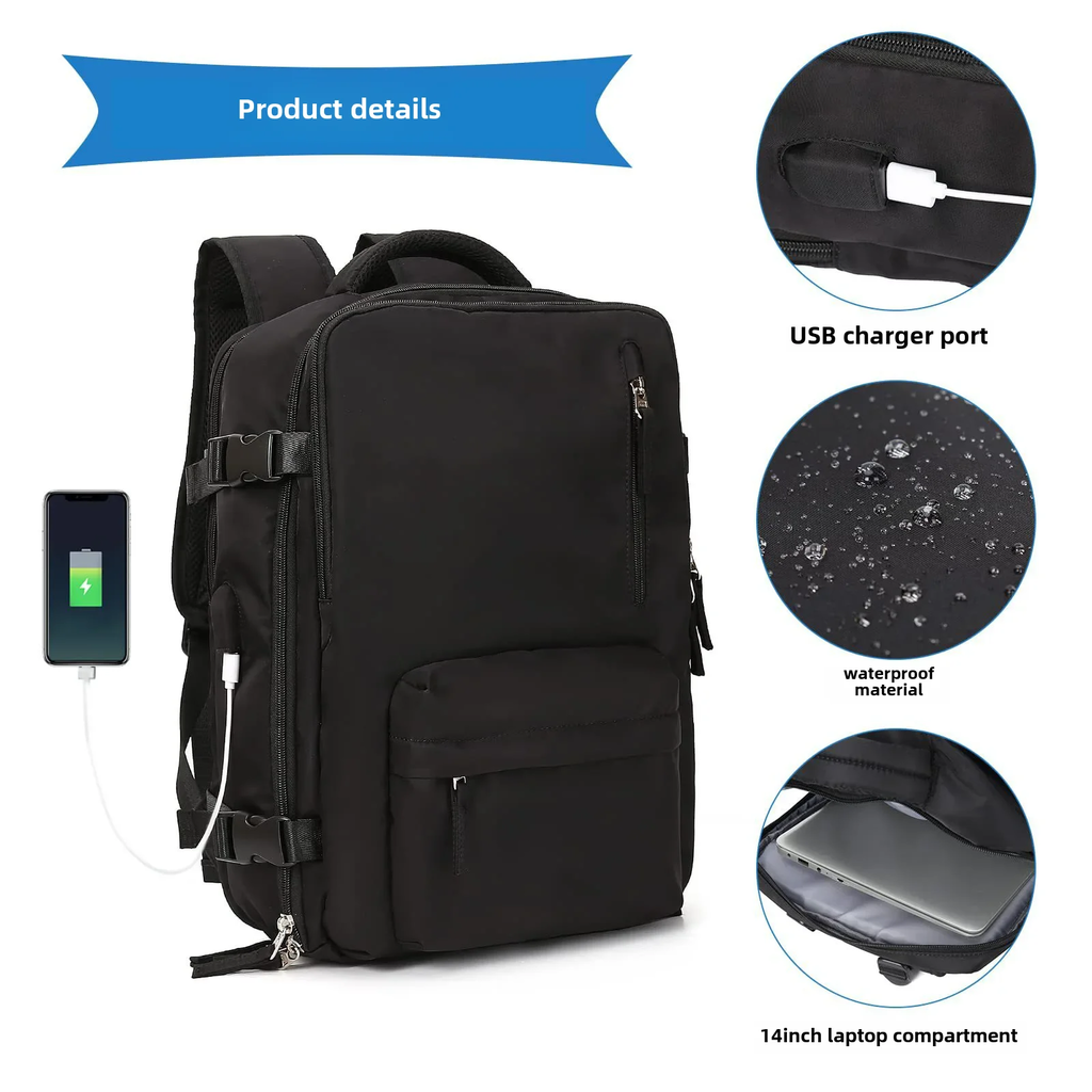 Mochila de computador de viagem casual de grande capacidade, mochila feminina estilo coreano, estudante do ensino médio, marca da moda