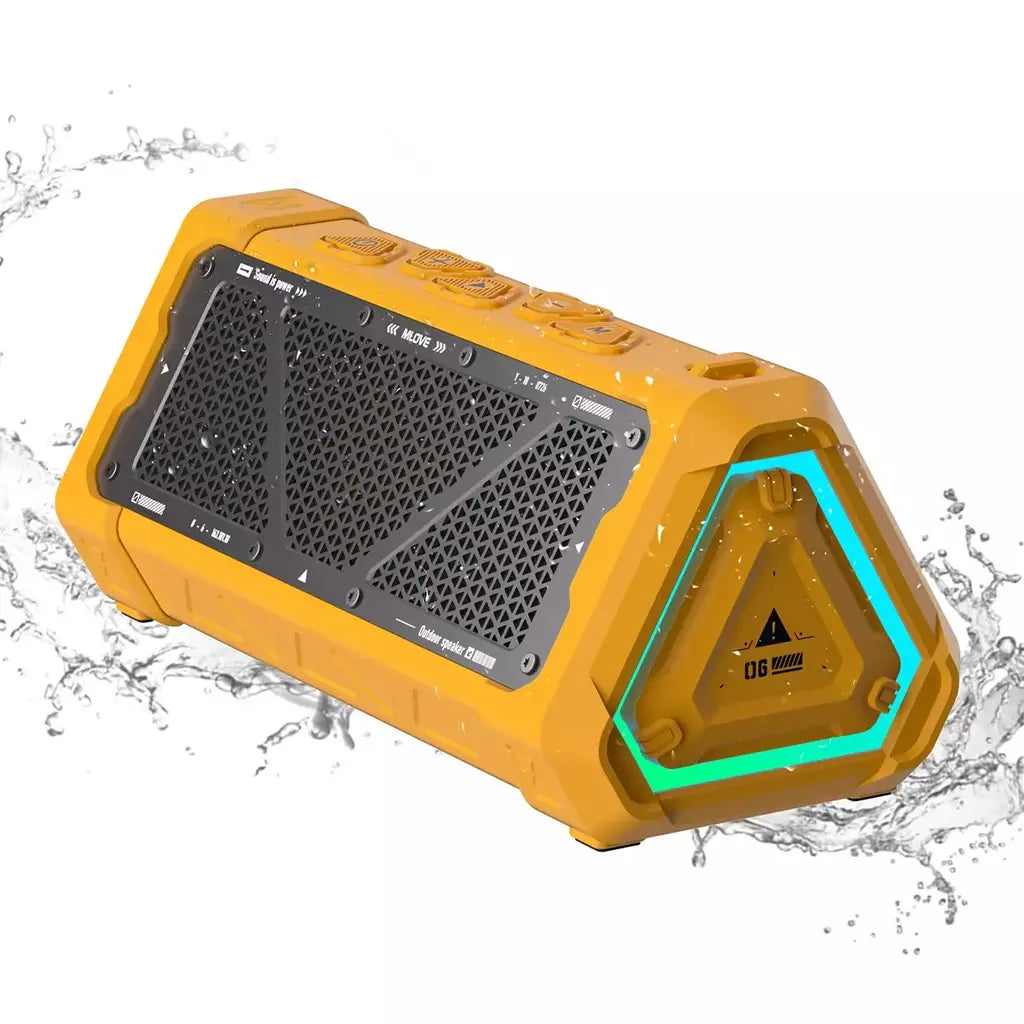 MLOVE P3 Alto-falante Bluetooth externo, alto-falante Bluetooth 5.3 com potência de saída de 40 W, som estéreo IPX7 à prova d'água, cartão Micro SD, luz RGB