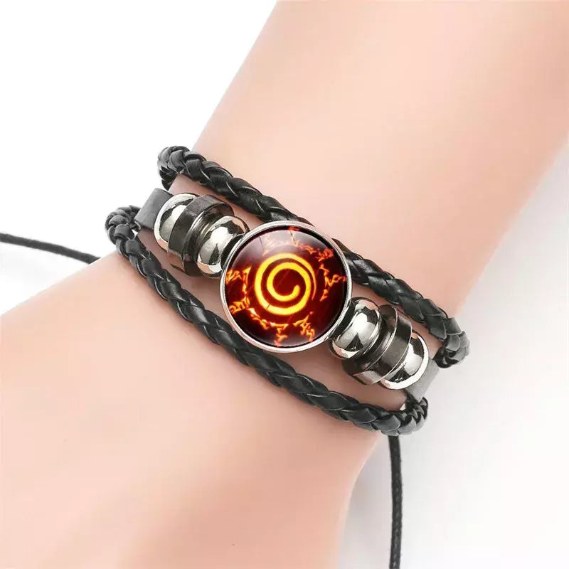 Naruto acessórios naruto pulseira de metal sharingan cosplay anime figura uzumaki kakashi nuvem vermelha prop legal brinquedo do miúdo kawaii presente