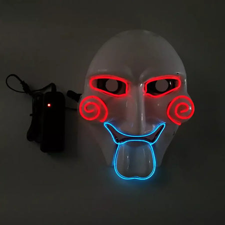 Led slipknot máscara dj halloween masquerade cosplay traje adereços assustador máscara brilhante para adultos homens halloween slipknot máscara
