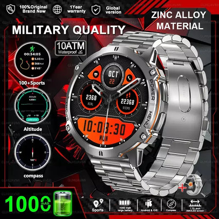 HOT T-REX3 Fitness Relógio Inteligente 1000mAh Grande Bateria Durável Bússola Altímetro 10ATM À Prova D 'Água BT Chamada 100 + Esportes Homens Pulseira