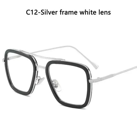 Tony Stark óculos de sol para homens e mulheres, óculos quadrados, armação de metal, Trendy Shades, Steam Punk, moda unissex