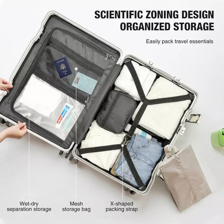 AIWEINY 2025 Mala de viagem rígida com estrutura em alumínio, resistente à pressão, com rodas omnidirecionais silenciosas de 360°, suporte para copos e prateleira, com fechadura TSA.