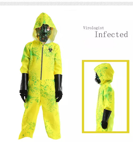 Halloween criança zumbi residente bioquímico roupas de proteção traje mal purim menino menina proteção contra radiação macacão outfit