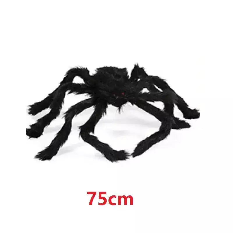 Halloween preto assustador aranha gigante enorme teia de aranha decoração de halloween para casa barra casa assombrada adereços férias decoração ao ar livre