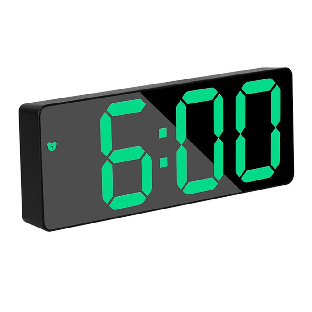 Relógio eletrônico com display grande e controle de voz brilhante projetado para calendário de alarme de tempo e monitoramento de temperatura