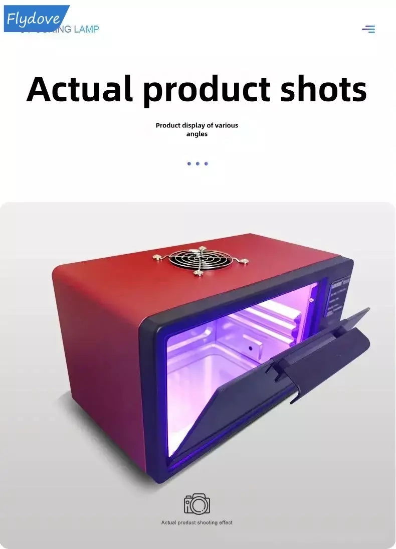Caixa de cura uv forno de lâmpada ultravioleta 365nm 395nm 405nm led uv forno para resina uv tela flexível rápida manutenção do telefone móvel