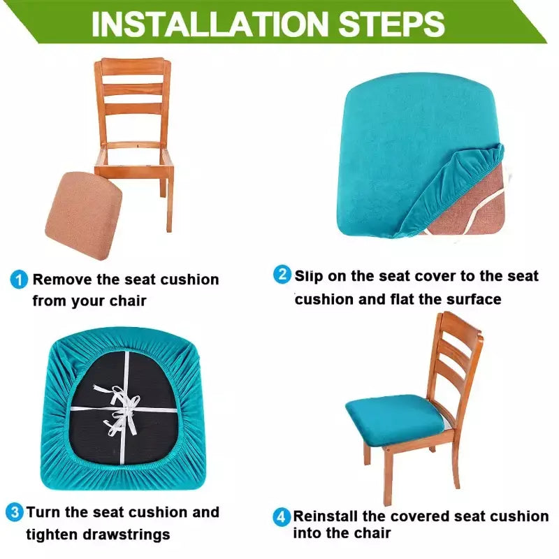 Impermeável PU Tecido Stretch Chair Cover, Seat Almofada Covers, Big Elastic Seat Case, Jantar, Casa, Festa, 1 Pc