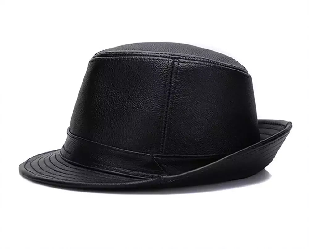 Chapéus de couro genuíno masculino, bonés de vaqueiro quentes, couro 100% real, novo estilo, moda, outono, inverno