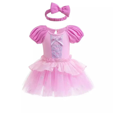 Baby Romper TUTU Vestido Com Headband Infantil Baby Princess Girl Roupas Tamanho 3-18M Cute Design Baby Dress Party Trajes