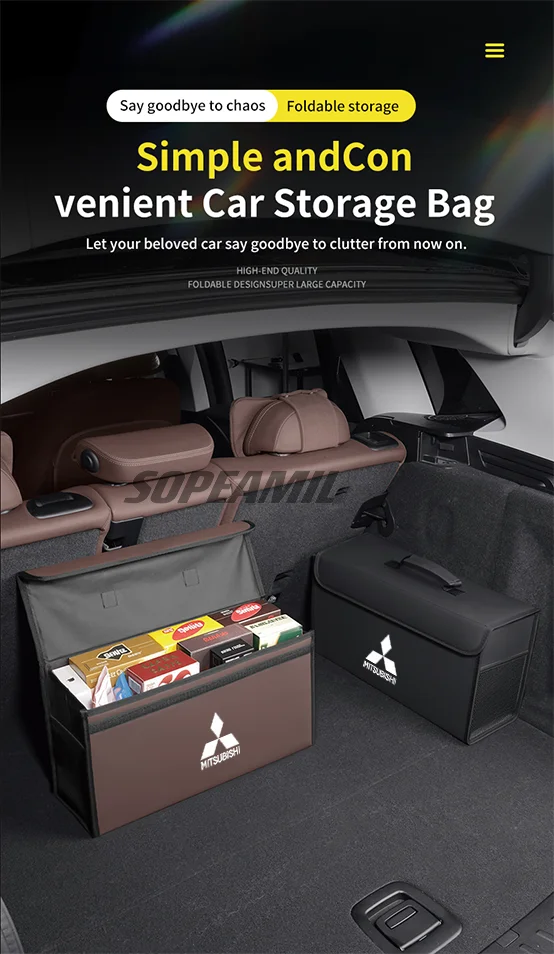 Caixa organizadora de porta-malas de carro, caixa traseira, armazenamento de arrumação, para mitsubishi outlander pajero asx colt lancer l200 triton ralliart
