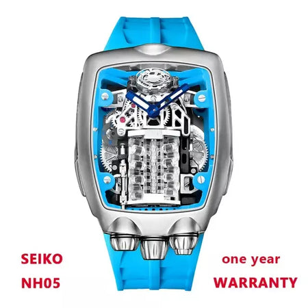 Pindu design relógios masculinos marca superior de luxo militar esporte masculino nh05 relógio automático à prova dwaterproof água relógios mecânicos montre homm