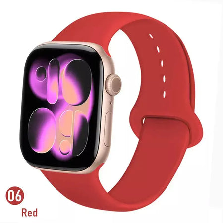 Pulseiras de silicone para apple watch pulseira 44mm 45mm 40 41mm 42-46mm pulseiras esportivas iwatch série 10 11 9 8 7 6 5 4 se ultra 3/2 49mm