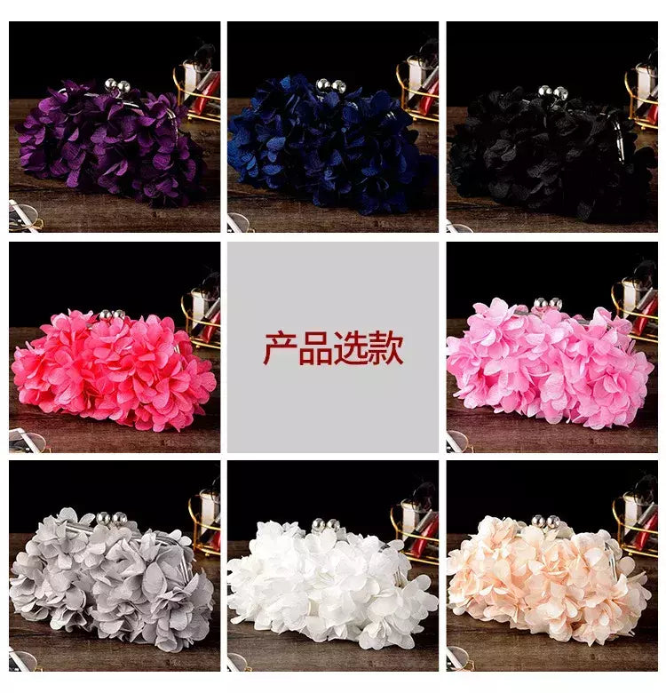 Bolsa de embreagem floral para mulheres, bolsa de casamento para noivas e senhoras, 8 cores, branco, azul, roxo, sacos de flores de noite