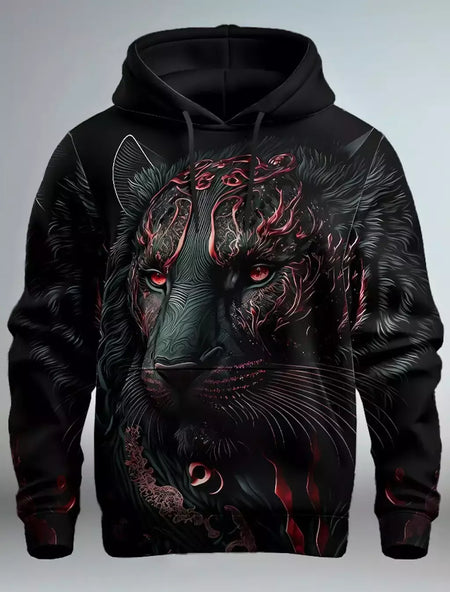 Capuz de manga comprida masculino, moletom com capuz, impressão 3D, bolso frontal, streetwear, moda primavera, novo