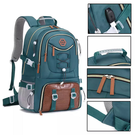 Mochila de caminhada impermeável para homens e mulheres, acampamento ao ar livre, bolsa de viagem, 17 "laptop, 40L