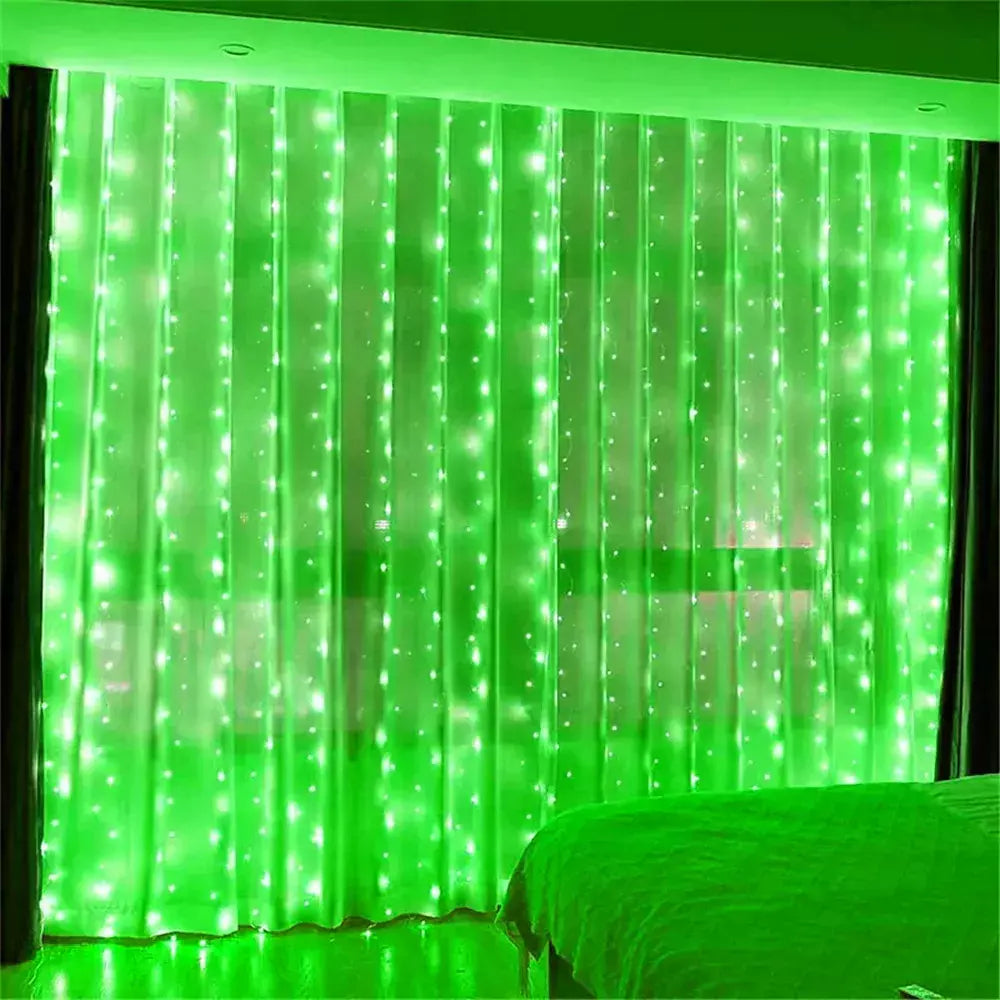 Natal usb cortina corda luzes de fadas 8 modo 6/3m led guirlanda remoto para festa jardim casa decoração casamento ano novo 2025