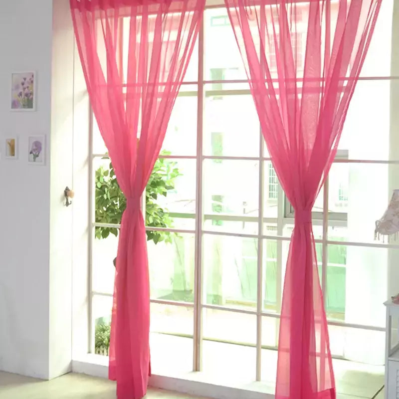 Romântico Quarto Gaze Cortina, Sala, Home Decor, Janela Sheer, Voile Cortinas, Janelas Tulle, Cortinas de porta