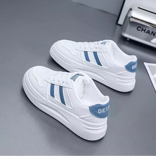 Calçado esportivo casual resistente ao desgaste para mulheres, tênis feminino respirável, sapatos brancos simples para senhora, novo, 2024