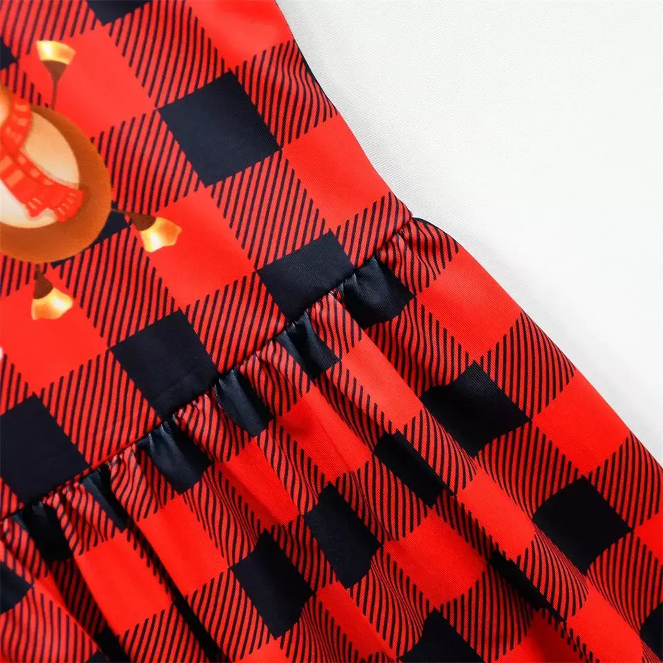 Novo natal meninas vestido carta papai noel impressão carnaval festa crianças roupas de natal masquerade desempenho roupas infantis