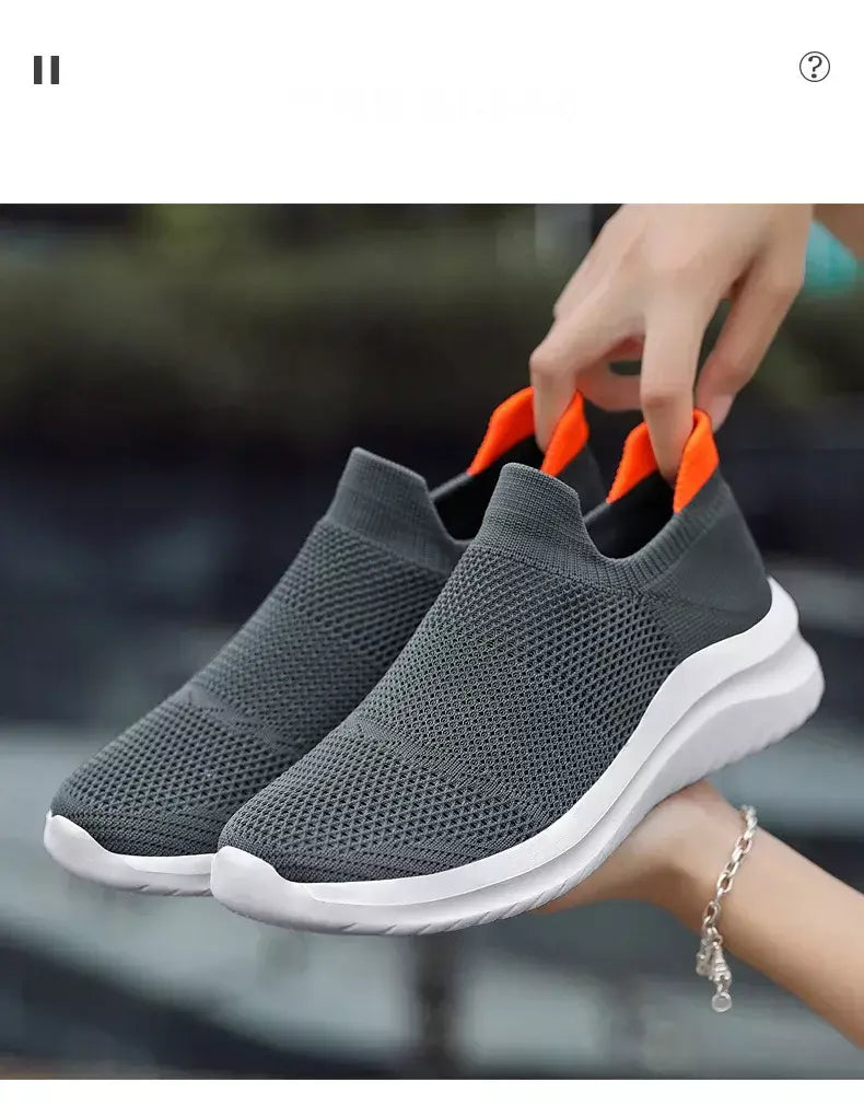 Sapatos masculinos tênis de malha respirável deslizamento em tênis de corrida ao ar livre antiderrapante casal jogging treinamento caminhadas sapatos esportivos