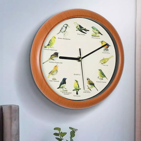Relógio de parede pendurado decoração cantando pássaro relógio de parede pássaro com som pendurado decoração para paredes da cozinha prateleira decoração