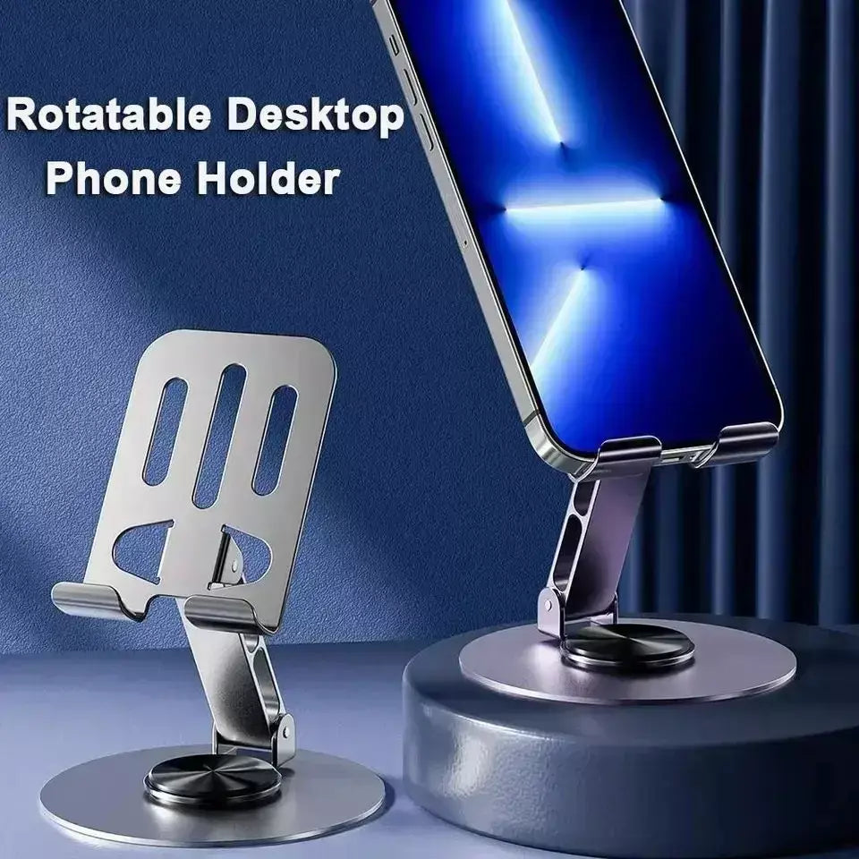 Todo o metal de alumínio rotação 360 suporte do telefone móvel suporte universal dobrável eixo duplo design estável anti queda