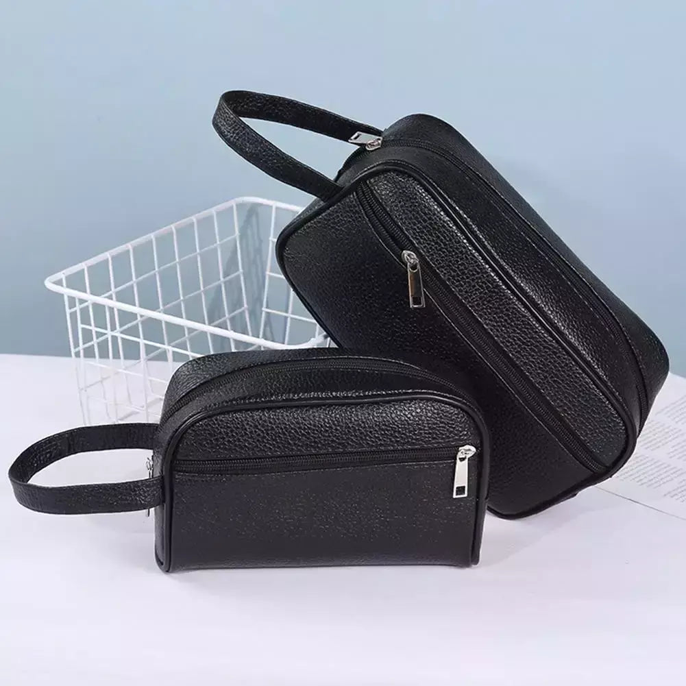 Bolsa de pulseira de couro PU vintage para homens e mulheres, cor pura, pequena, para armazenamento de celulares
