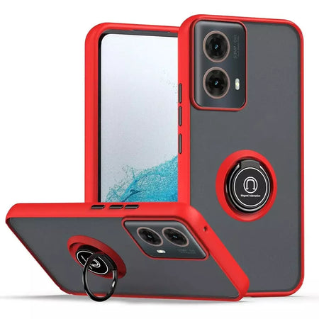 Armadura fosca caso para motorola moto g35 g55 g54 g84 g14 g72 g85 g75 g15 g05 g34 g24 s50 e13 g13 anel titular à prova de choque coque