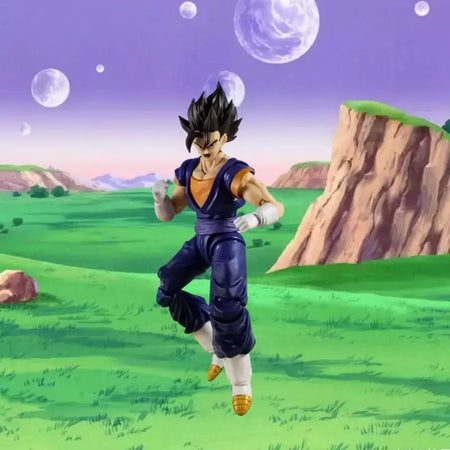 Dragon Ball Z SHF Vegetto Figura de ação Super Saiyan SSJ Cartão Vegetto Goku Vegeta Anime Modelo Brinquedo Estátua de PVC Coleção Presentes