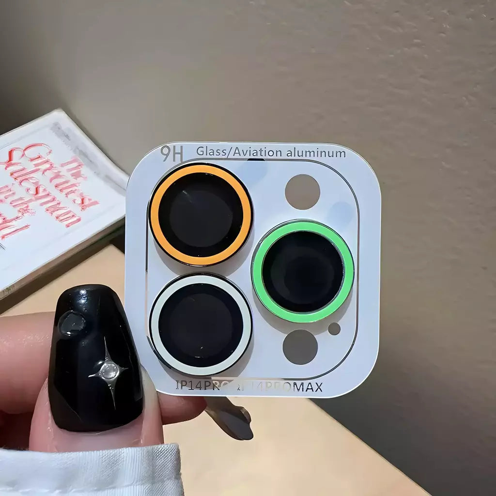 Película protetora de câmera de cerâmica luminosa, 2-3 peças para iphone 16 12 13 14 15 pro max 15 plus 13 12 mini anel de lente tampa brilhante de vidro