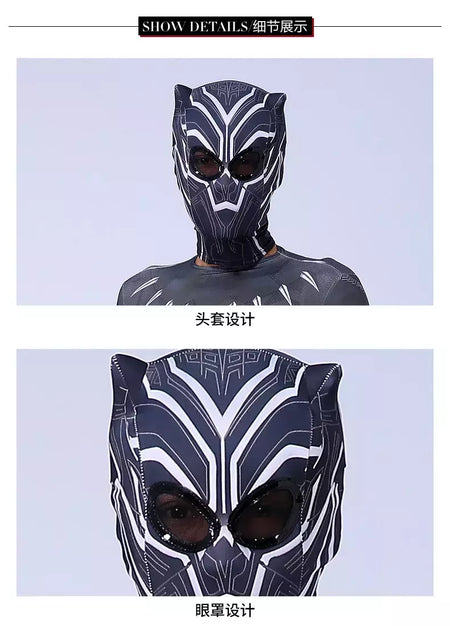 Anime super-herói preto crianças pantera dos homens meninos adultos macacões crianças pantera cosplay traje de halloween bodysuits vestir-se novo