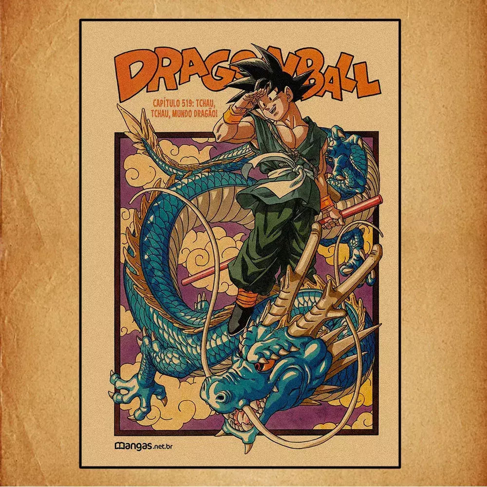 Japonês em torno do anime retro dragon ball cartaz goku gohan vegeta piccolo friza pintura em tela impressão arte da parede presente das crianças