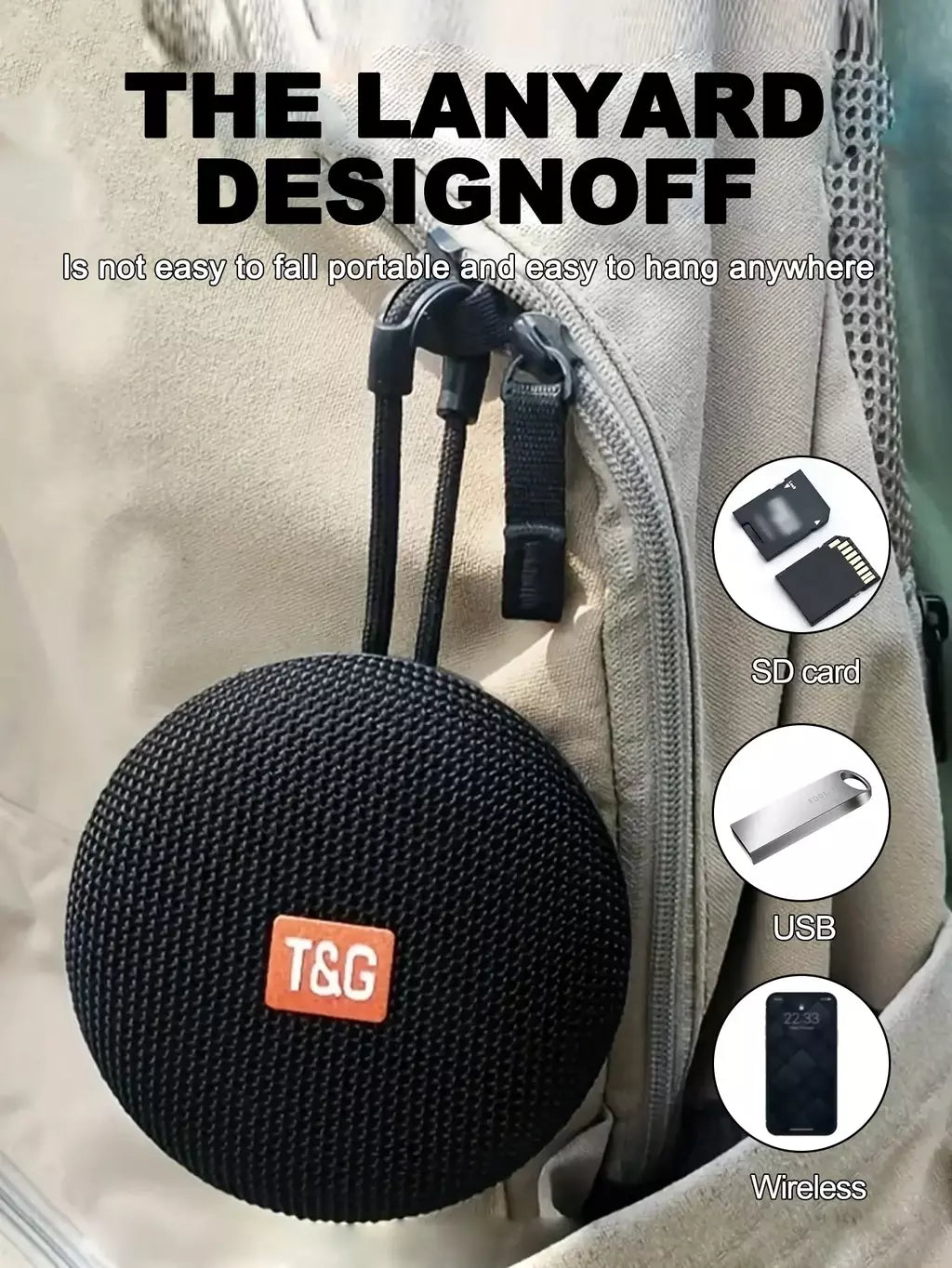 Tg352 alto-falante bluetooth portátil à prova d'água, suporte para chamada gratuita/cartão tf/usb, presentes para festa de natal, estéreo com tws