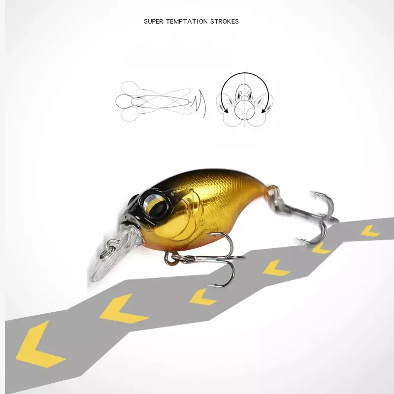 38mm 8g topwater mini crankbait isca de pesca flutuante wobbler isca dura artificial para pique walleye baixo plástico swimbait enfrentar