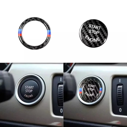 Botão de parada de partida do motor substituir capa guarnição adesivo para bmw 1 3 séries e90 e92 e93 320i z4 e89 acessórios estilo interior do carro
