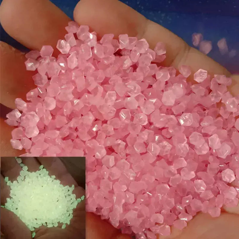 Areia luminosa que brilha no escuro, pedra seixo, jardim, quintal, caminho ao ar livre, decoração de gramado, tanque de peixes, aquário, casa, decoração diy 3-5mm