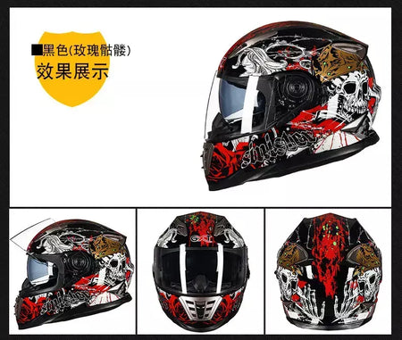 Gxt palhaço rosto cheio capacete da motocicleta lente solar interna motocross casco moto leve segurança bicicleta de rua equitação rápida casque moto