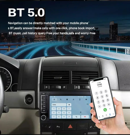Leitor multimídia carro com Bluetooth, Android 13, 2 Din, Carplay para Touareg T5 Transporter, Volkswagen VW 2002-2010, Auto Bluetooth