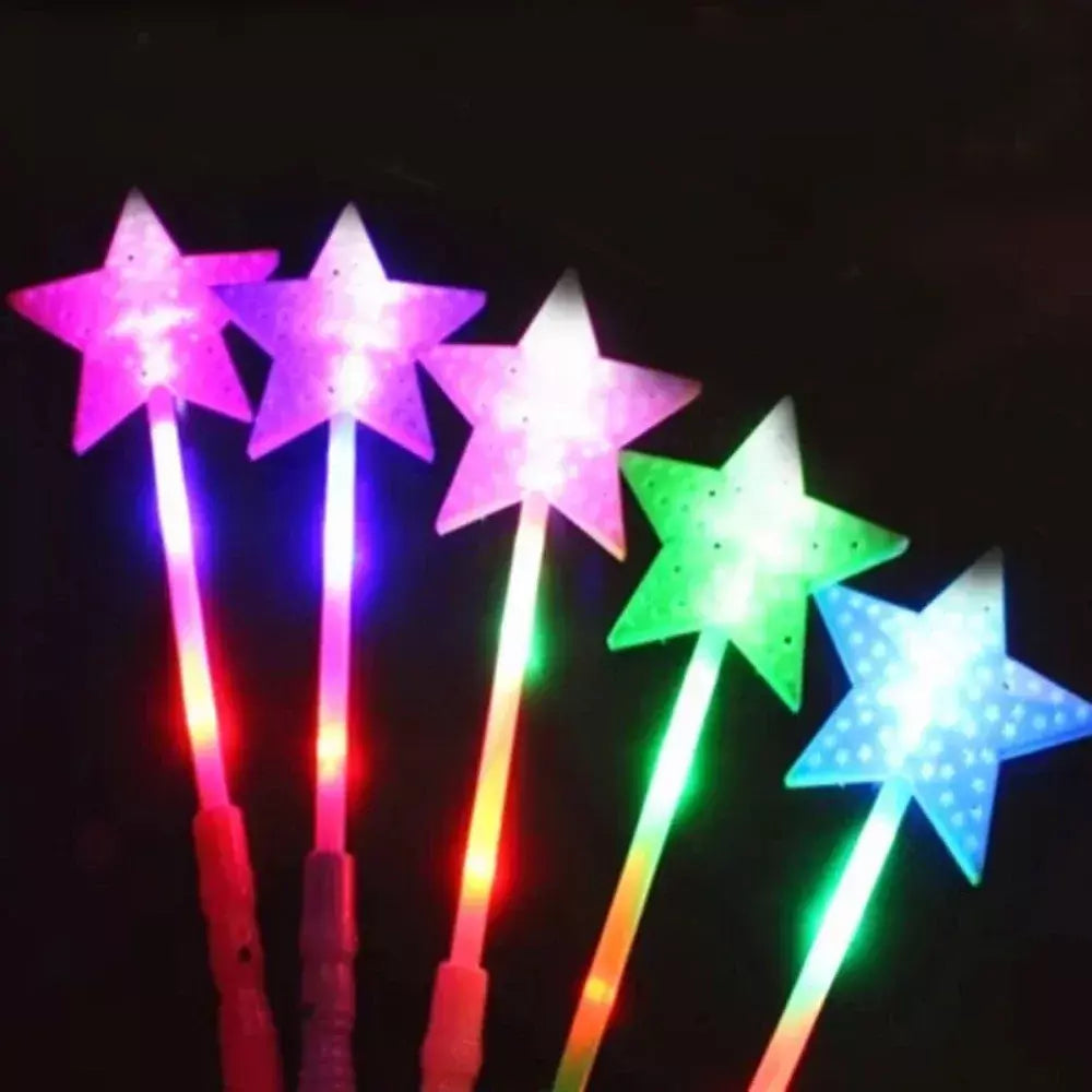 Led brilhante varinha mágica estrela light-up varinha brilho varas festa de aniversário de natal adereços concerto vara brilhante adereços de festa suprimentos