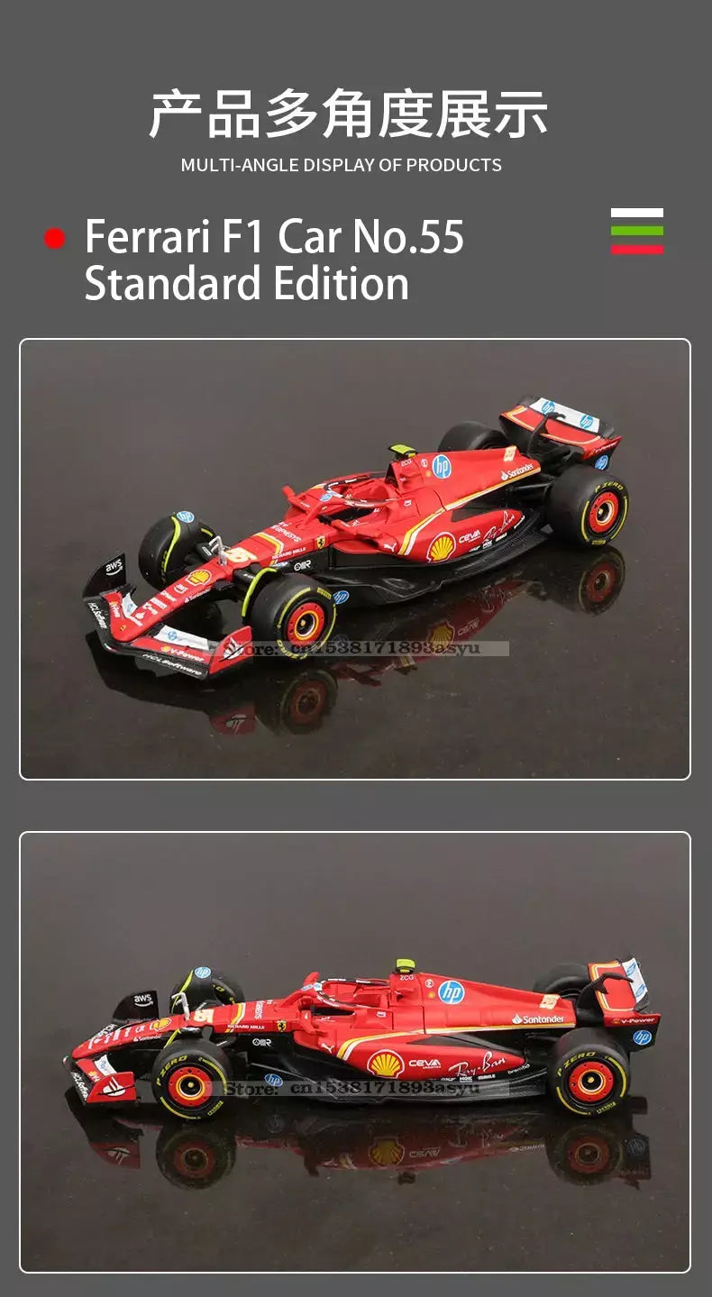 Bburago 1:43 2024 2023 F1 Scuderia Ferrari SF24 SF23 # 16 lecler # 55 sainz jr liga carro de luxo fundido modelo de carro série de brinquedos
