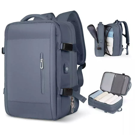 Mochilas expansíveis impermeáveis para homens Likros, grande capacidade, mochila de viagem de negócios, Weekend Laptop Bag, Carry on
