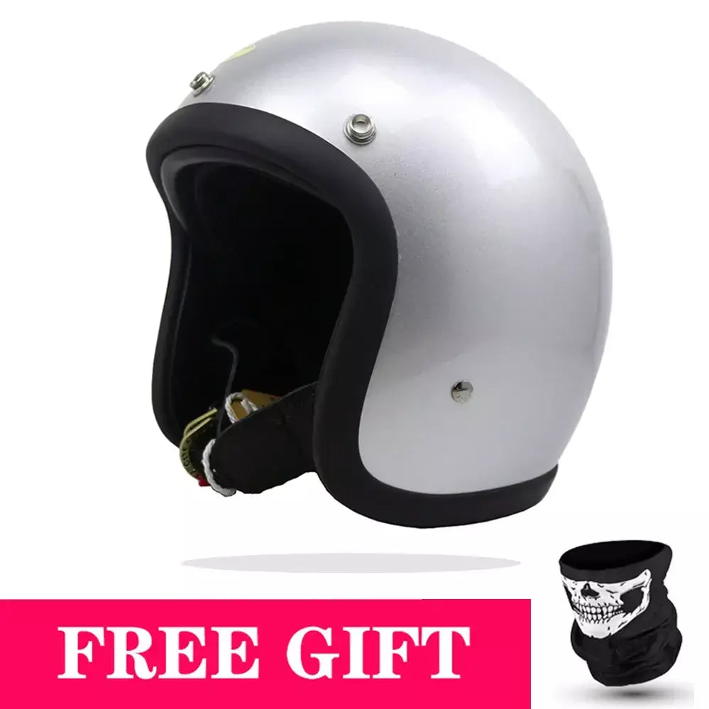 Genuíno vintage tt & cocascos fibra de vidro capacete da motocicleta retro scooter equitação rosto aberto 3/4 jet casco moto capacete dot aprovado