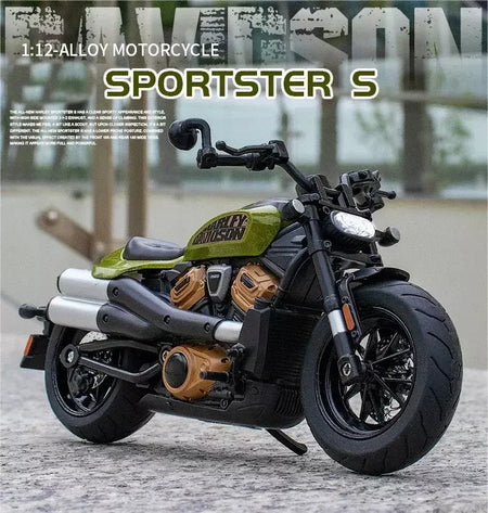 1:12 Harley Davidson Sportster S Modelo de motocicleta de corrida Diecast Alloy Street Sports Modelo de motocicleta Brinquedos para crianças Presentes