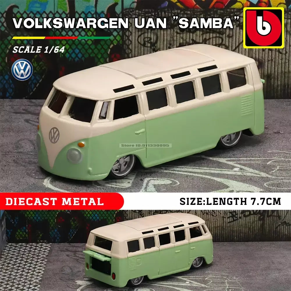 Bburago 1:64 ônibus volkswagen porsche ford mustang audi bmw liga carro de luxo fundição modelo de carro brinquedo coleção presente