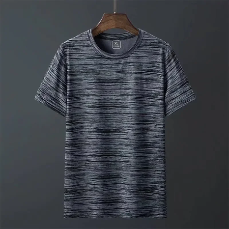 Camiseta esportiva leve masculina, manga curta, camisa de seda gelada, absorvente de suor, secagem rápida, corrida fitness, verão