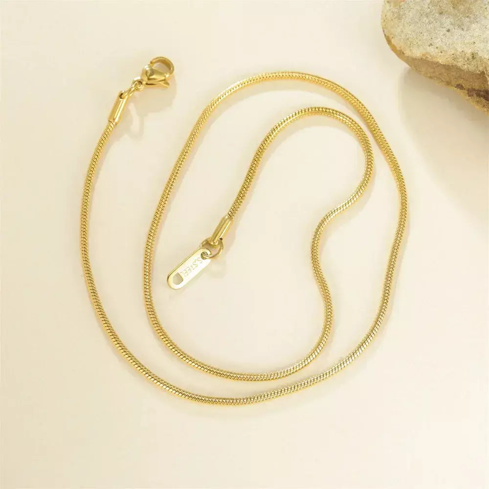 My Shape Rodada Cobra Cadeia Colar para Mulheres Homens Aço Inoxidável Link Cadeia 0.9mm 1.2mm 2mm Cadeia Gargantilha Moda Jóias Presentes
