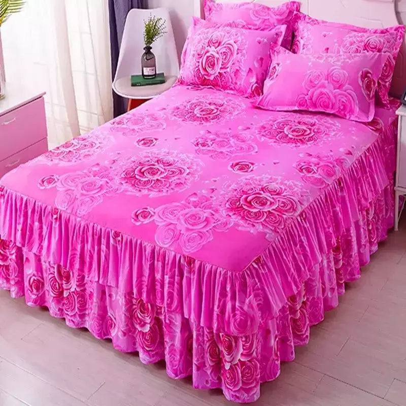 Lençóis planos respiráveis confortáveis, cama de luxo, colcha lavável, colchão king e queen size, saias de cama, moda