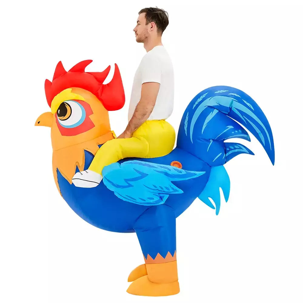 Adulto galo inflável traje engraçado unicórnio elk animais terno inflável halloween carnaval meio corpo explodir terno para cosplay